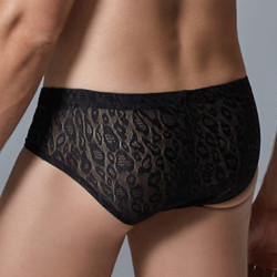 Allure Men Shorty Dentelle Leopard Allure Noir